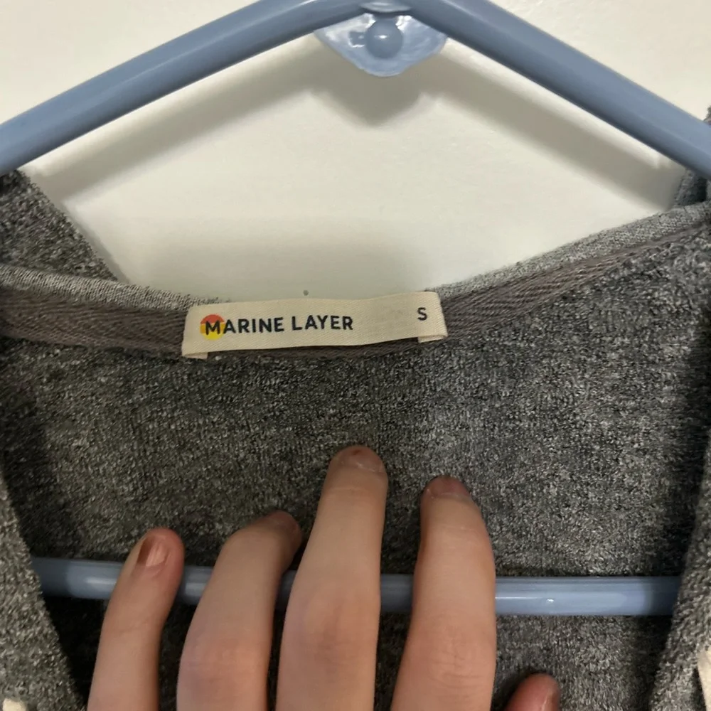 Marine Layer Terry Cloth Reglan Zip-Up Hoodie